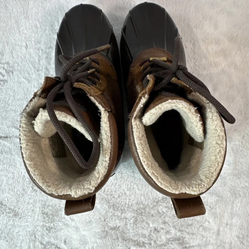 Michael Kors Easton Lace- Up Duck Boots In Brown Women's Size 8 Medium - Picture 5 of 6